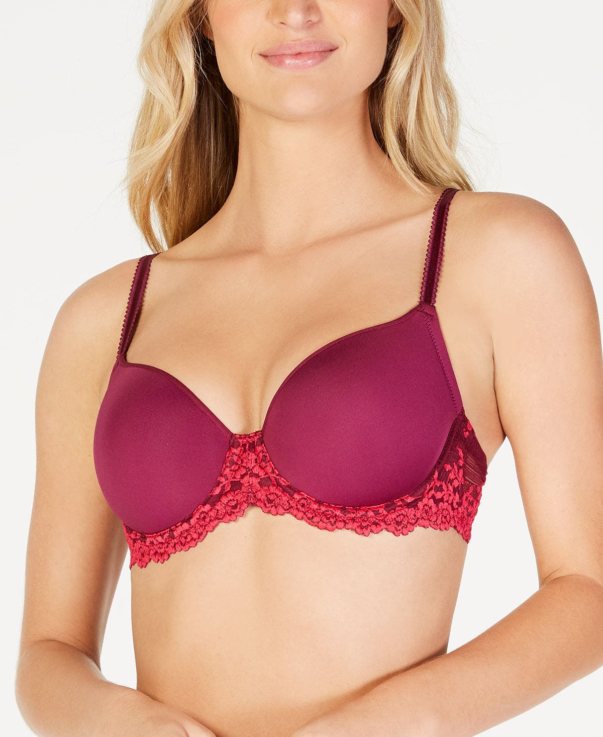 Wacoal Embrace Lace Contour Bra 853191 Purple Potion/cerise