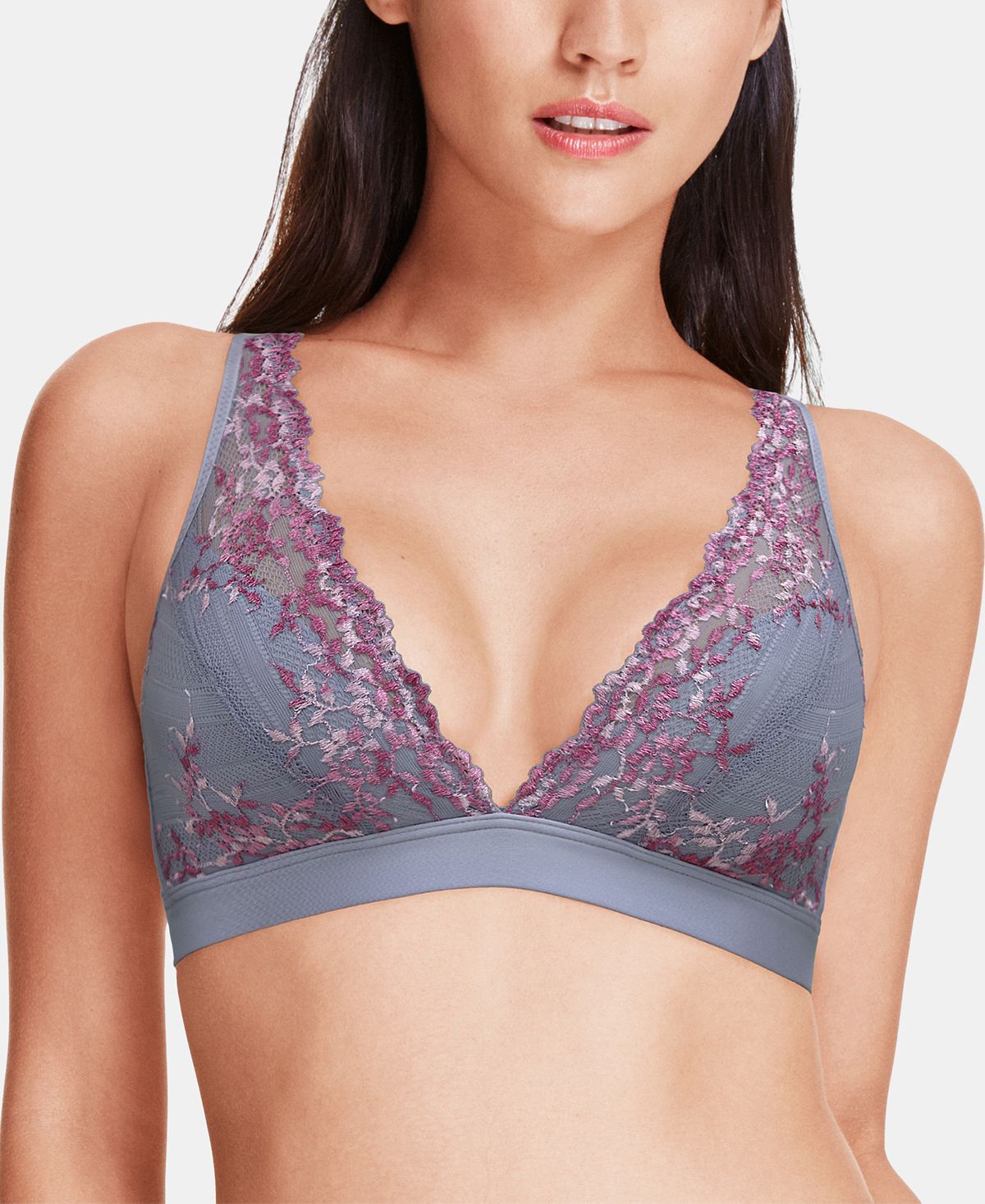 Wacoal Embrace Lace Soft Cup Wireless Bra 852191 Lilac Grey/Multi