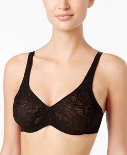 Wacoal Full Figure Halo Lace Bra in Black thumbnail 2