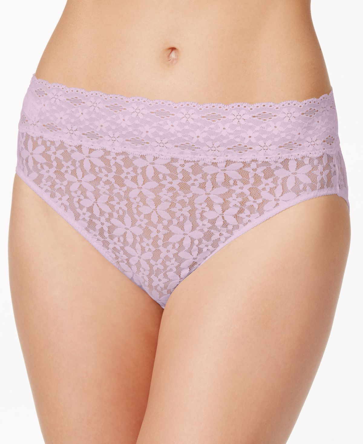 Wacoal Halo Sheer Lace Hi Cut Brief 870305 Lilac Snow