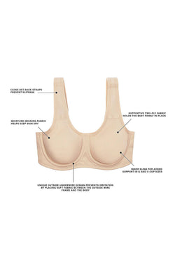 Wacoal High Impact Underwire Sports Bra in Peacoat /Jade thumbnail 2