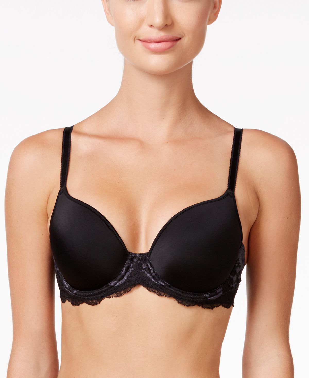 Wacoal Lace Affair Contour Bra 853256 Black/Graphite