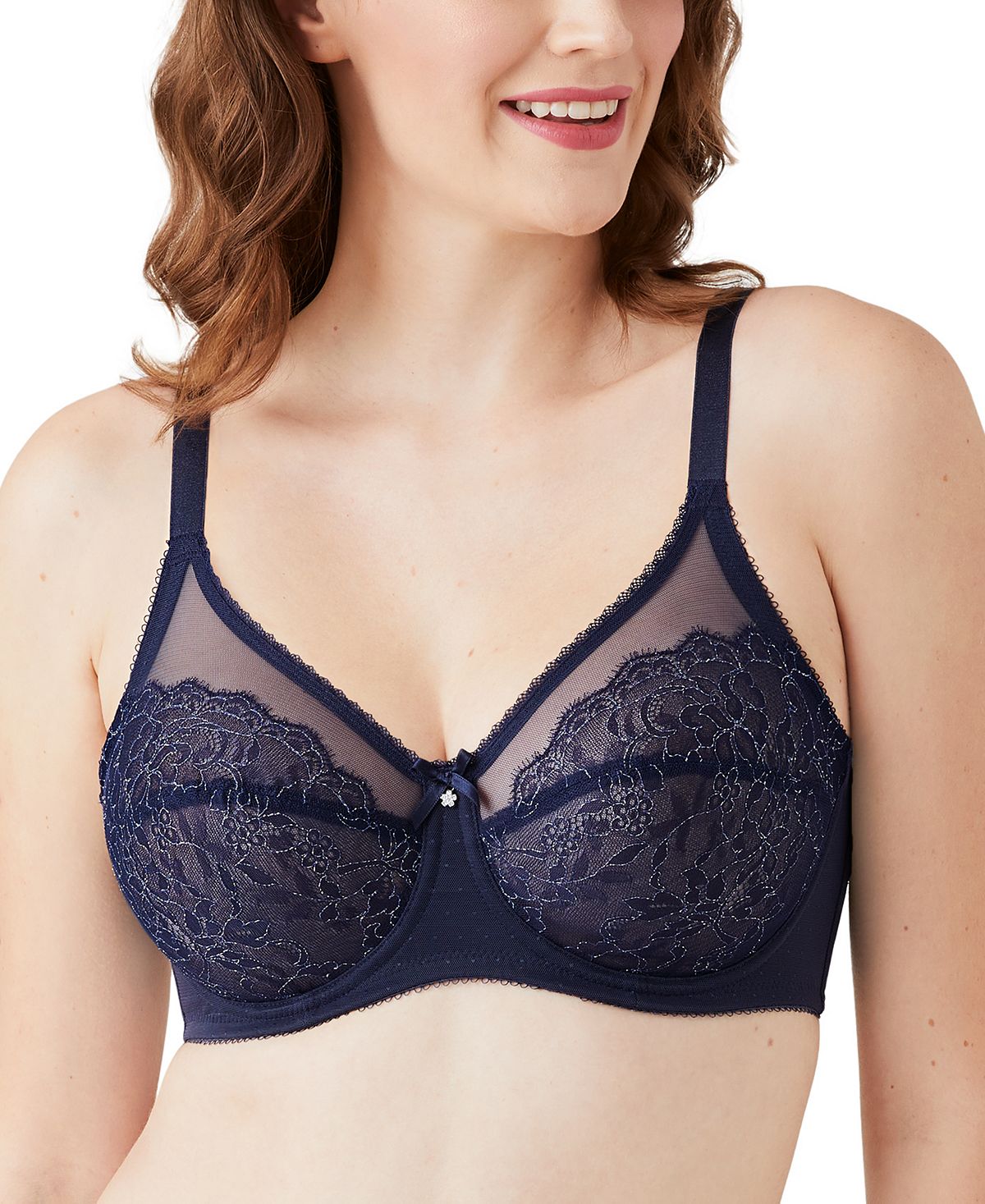 Wacoal Retro Chic Full-figure Underwire Bra 855186 Up To I Cup Black Iris