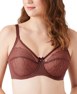 Wacoal Retro Chic Full-figure Underwire Bra 855186 Up To I Cup Marron thumbnail 1