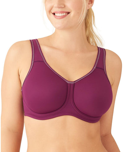 Wacoal Sport High-impact Underwire Bra 855170 Up To H Cup Purple Potion W/heather Rose