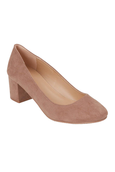 Wanted Taupe Amelia Block-Heel Pumps