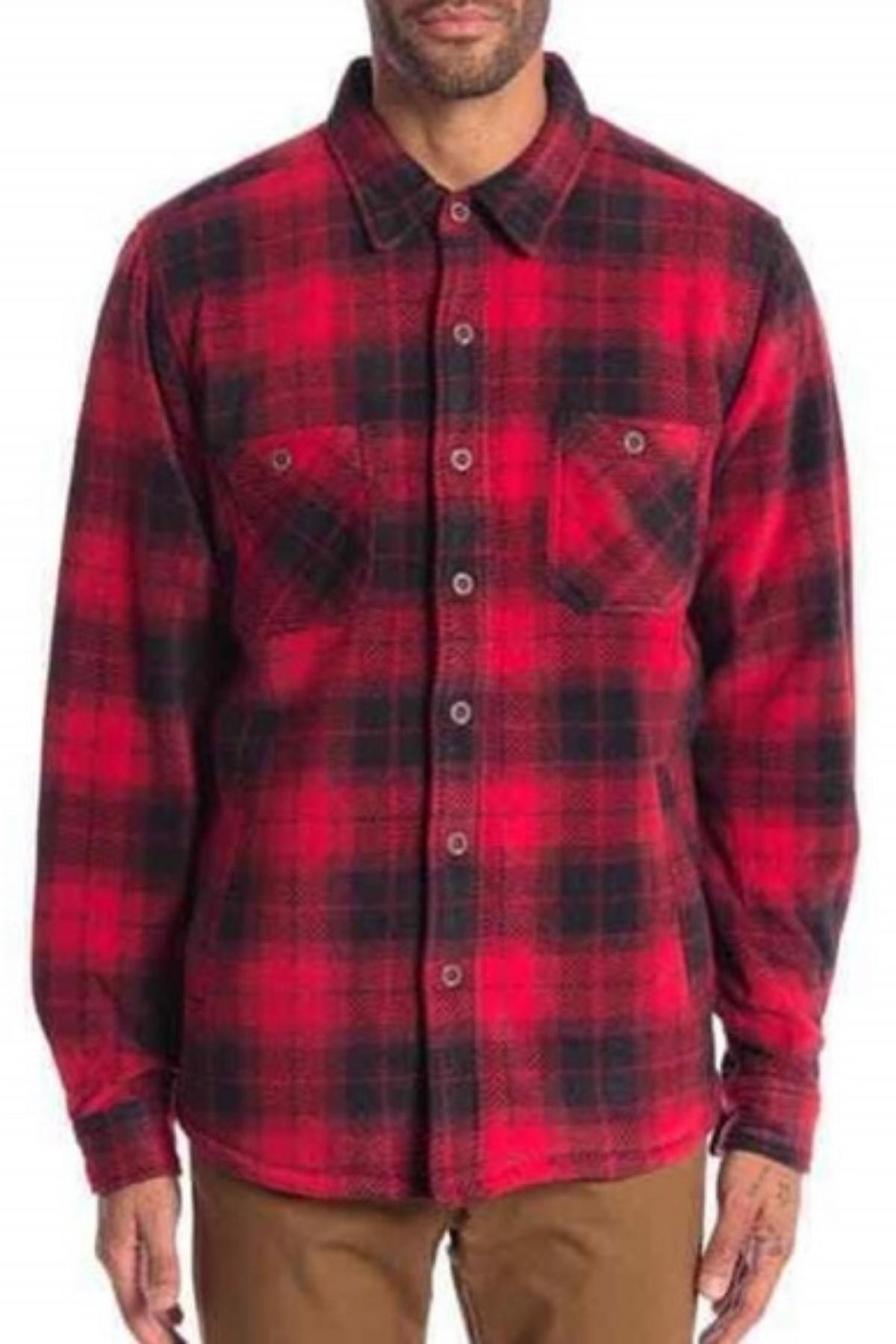 Weatherproof Red Plaid Fleece Shirt Jacket