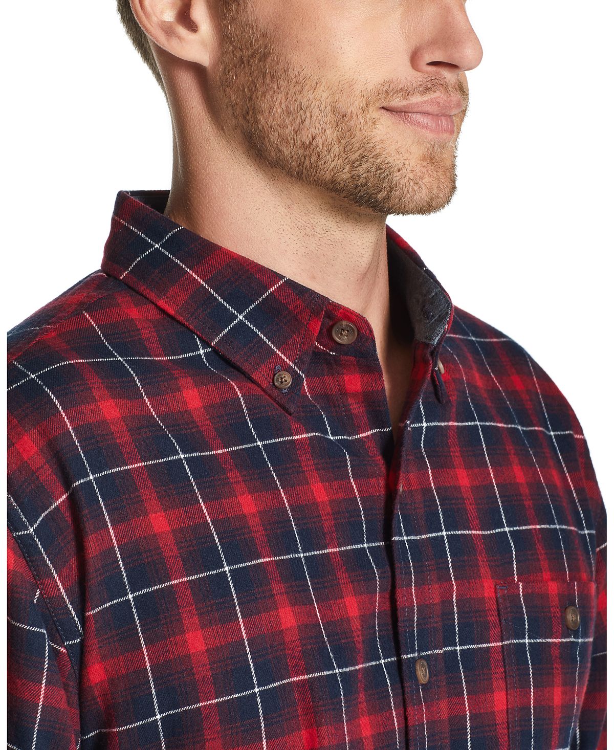 Weatherproof Vintage Brushed Antique Flannel Plaid Shirt Admiral