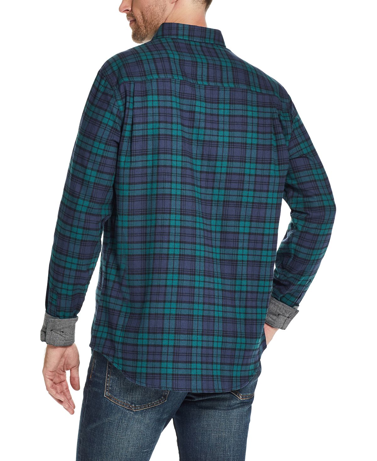 Weatherproof Vintage Brushed Antique Flannel Plaid Shirt Black Watch