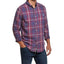 Weatherproof Vintage Burnout Flannel Shirt Dark Red