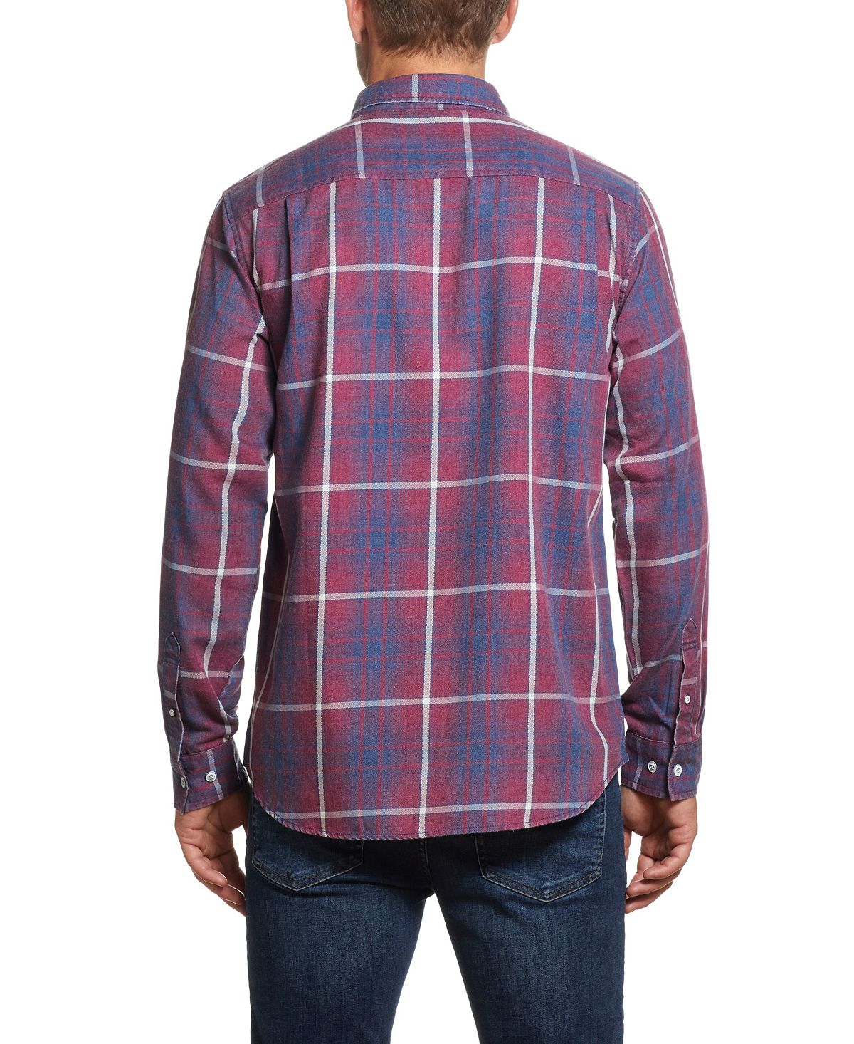 Weatherproof Vintage Burnout Flannel Shirt Dark Red