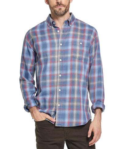 Weatherproof Vintage Button-down Plaid Shirt Sapphire