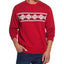 Weatherproof Vintage Chest Stripe Snowflake Crew Sweater Red