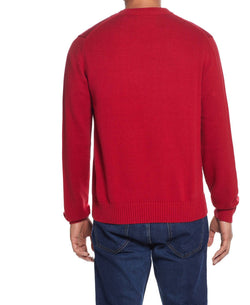 Weatherproof Vintage Chest Stripe Snowflake Crew Sweater Red thumbnail 4