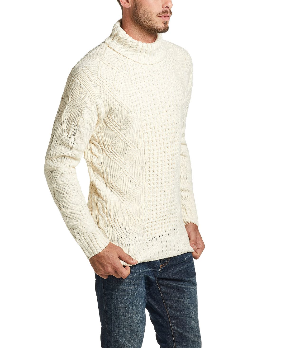 Weatherproof Vintage Chunky Turtle Neck Sweater Ecru