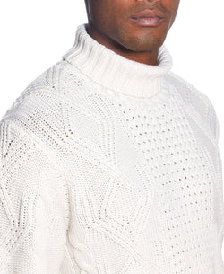 Weatherproof Vintage Chunky Turtleneck Sweater Ecru thumbnail 3
