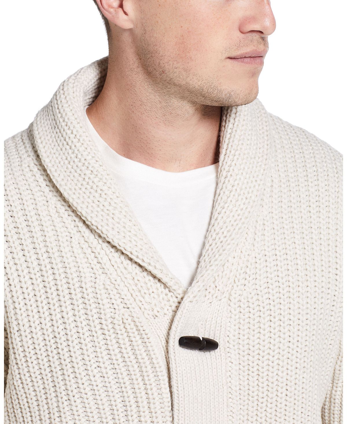 Weatherproof Vintage Jersey Lined Cardigan With Toggles Ecru