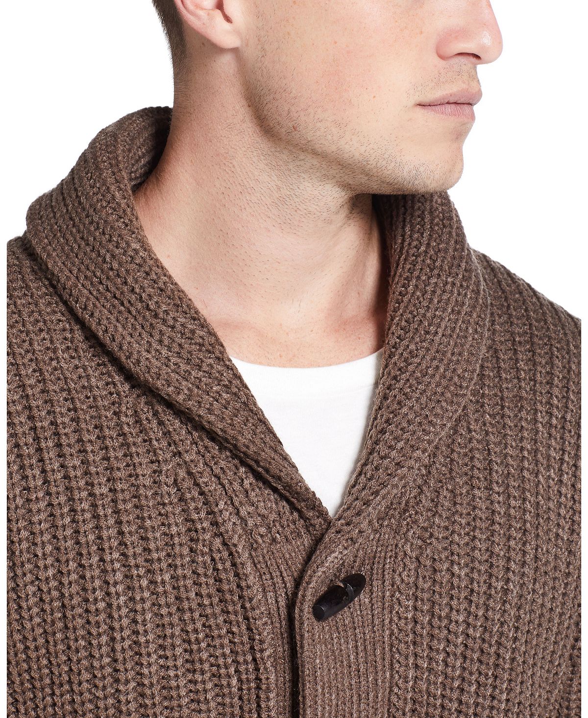 Weatherproof Vintage Jersey Lined Cardigan With Toggles Taupe Heather