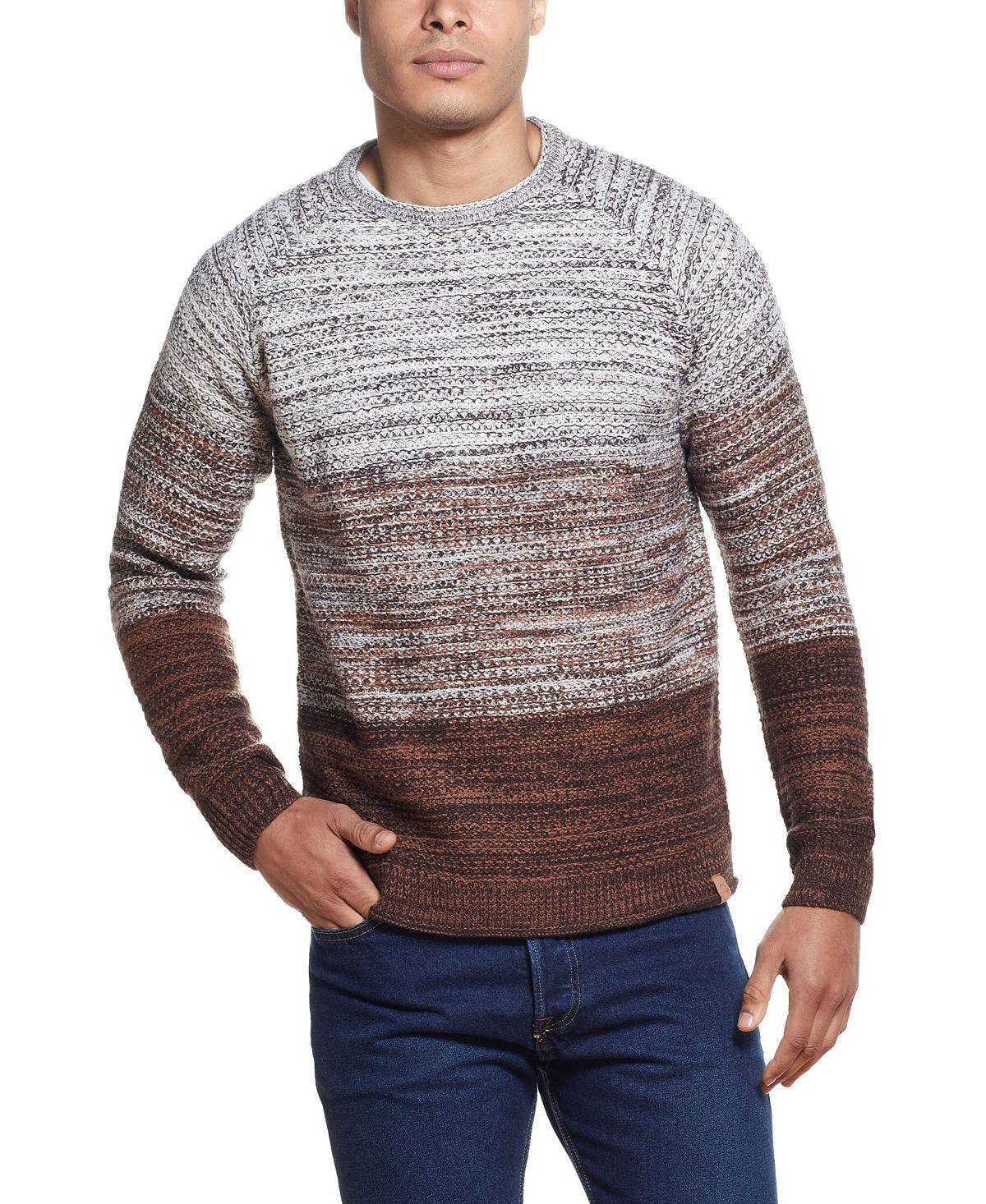 Weatherproof Vintage Ombre Roll Crew Sweater Carbon Marl