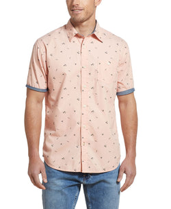 Weatherproof Vintage Poplin Mini Print Shirt Pink thumbnail 1