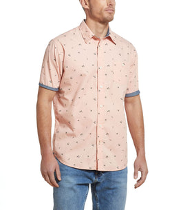 Weatherproof Vintage Poplin Mini Print Shirt Pink thumbnail 3
