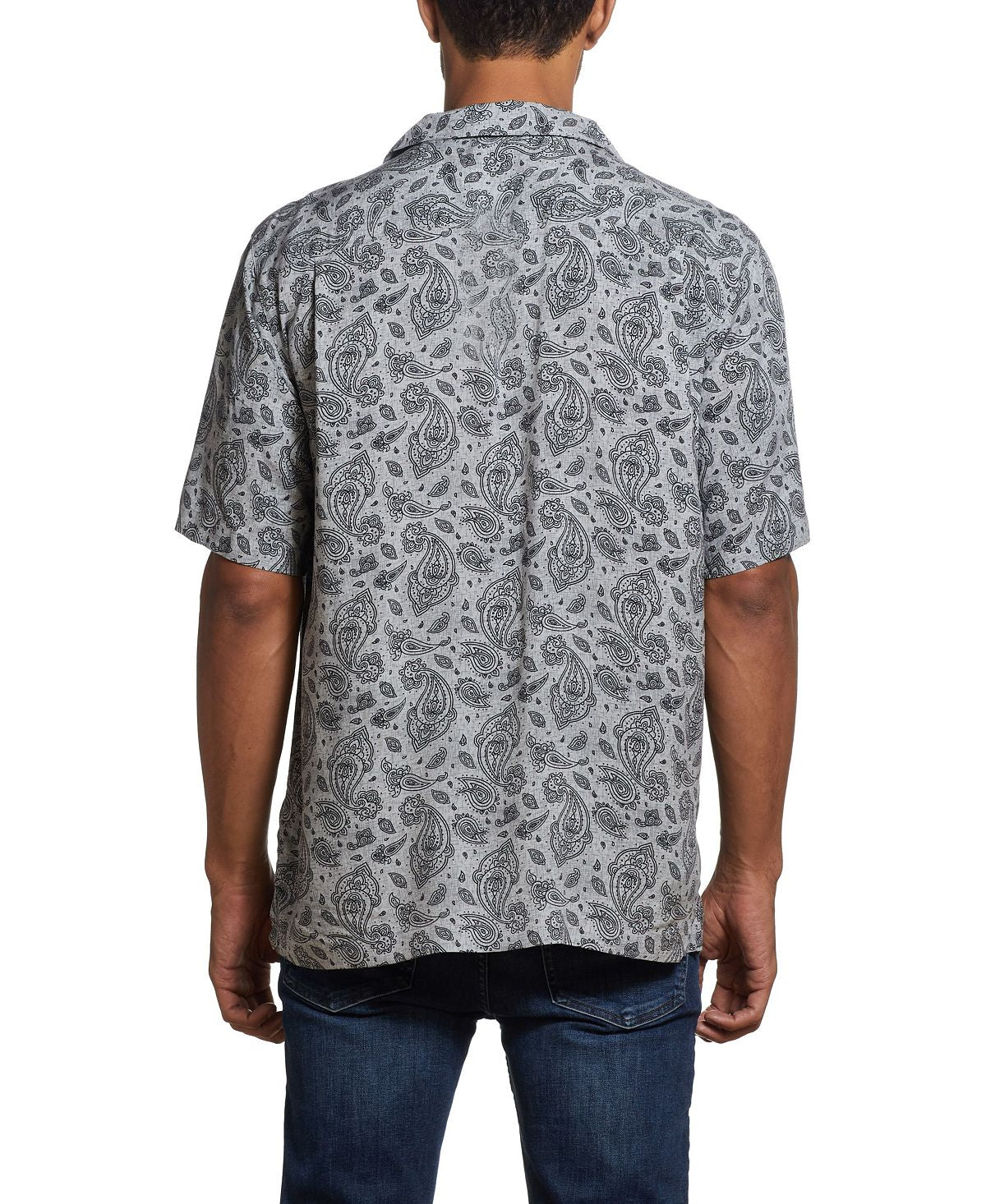 Weatherproof Vintage Short Sleeves Rayon Print Camp Collar Shirt Moonbeam