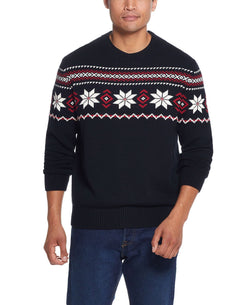 Weatherproof Vintage Snowflake Crew Neck Sweater Black thumbnail 1