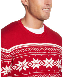 Weatherproof Vintage Snowflake Crew Neck Sweater Red thumbnail 2