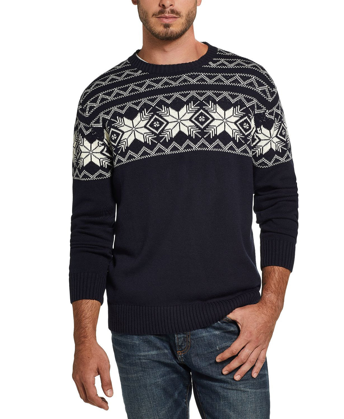 Weatherproof Vintage Snowflake Pattern Sweater Navy – CheapUndies