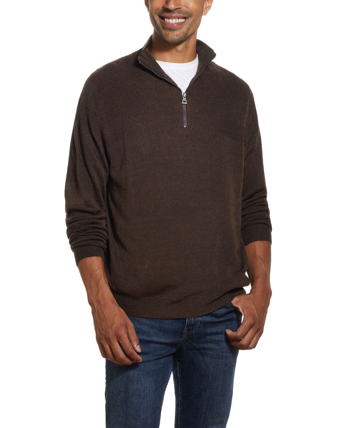 Weatherproof Vintage Soft Touch 1/4 Zip Sweater Oxblood Heather