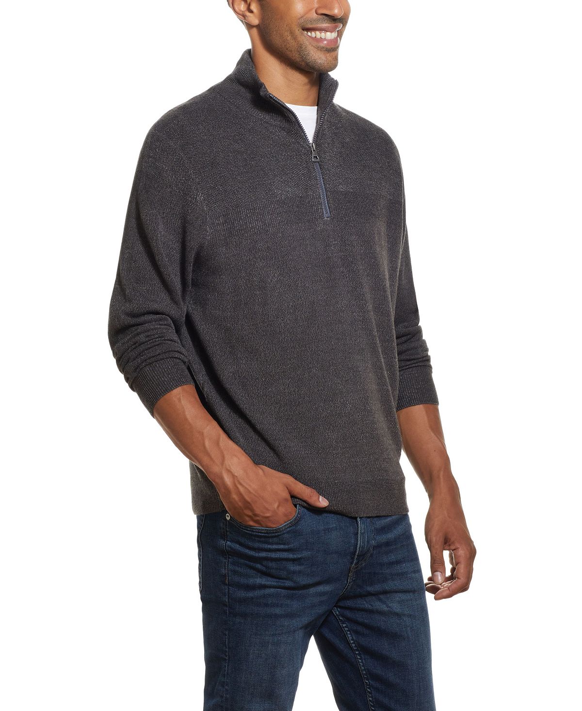 Weatherproof Vintage Soft Touch 1/4 Zip Sweater Pewter Heather