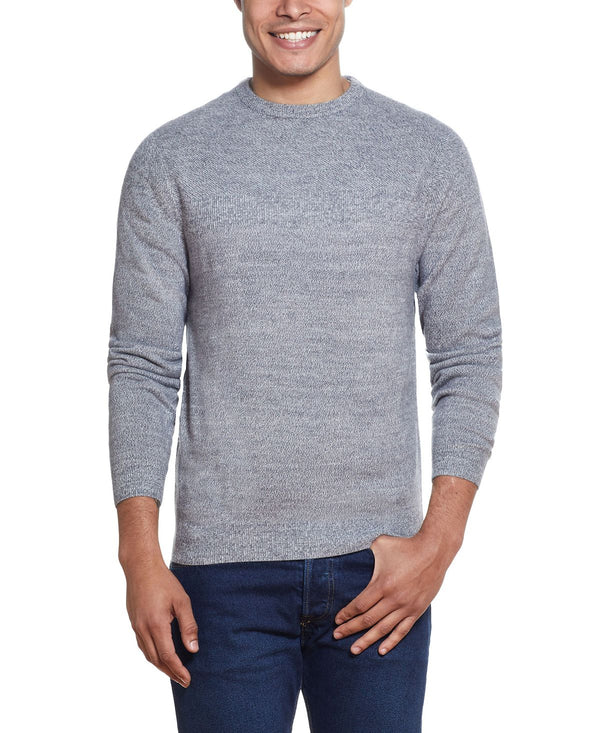 Weatherproof Vintage Soft Touch Stripe Crew Neck Sweater Gray Marl