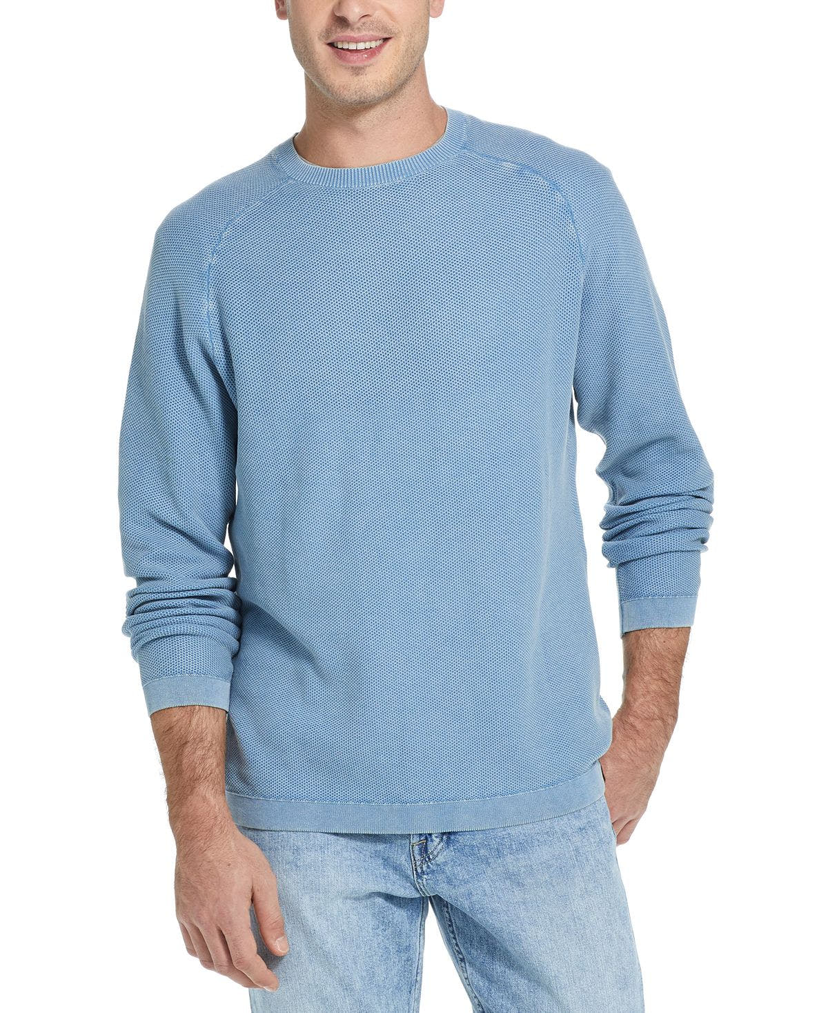 Weatherproof Vintage Stonewashed Sweater Faded Denim
