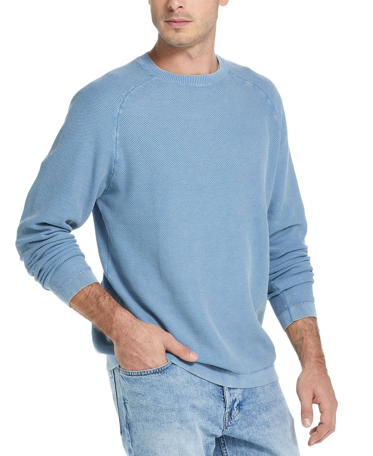 Weatherproof Vintage Stonewashed Sweater Faded Denim