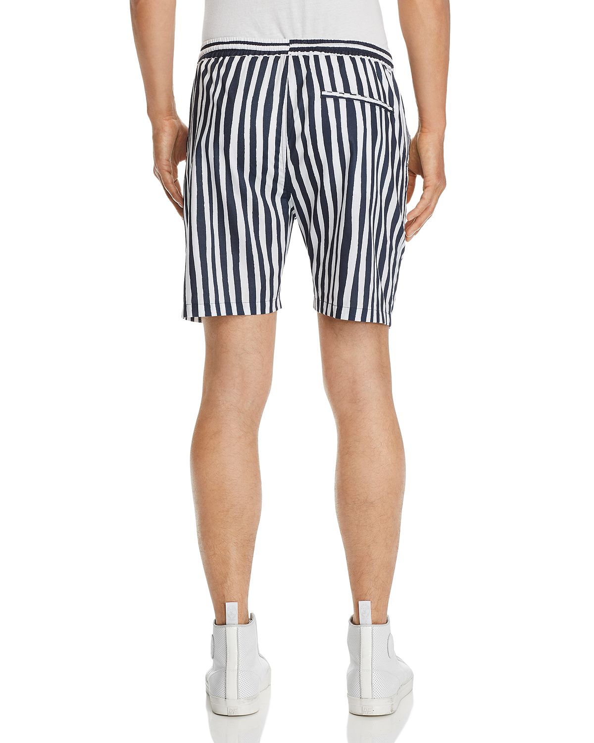 Wesc Striped Slim Fit Shorts Navy Blazer