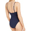 Weworewhat Danielle Belted One-piece Swimsuit Dress Blues