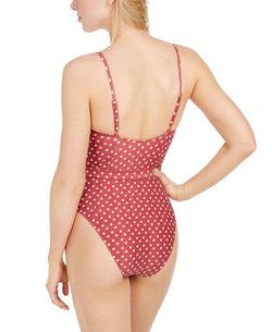 Weworewhat Danielle Belted Star-print One-piece Swimsuit Vintage Stars thumbnail 2