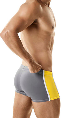 WildmanT Grey & Yellow Mazu Swim Square Trunk thumbnail 2