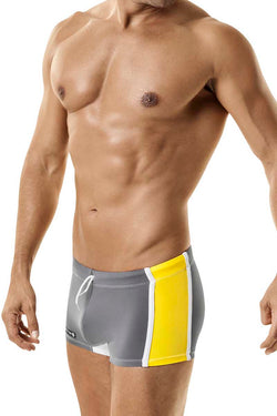 WildmanT Grey & Yellow Mazu Swim Square Trunk thumbnail 3