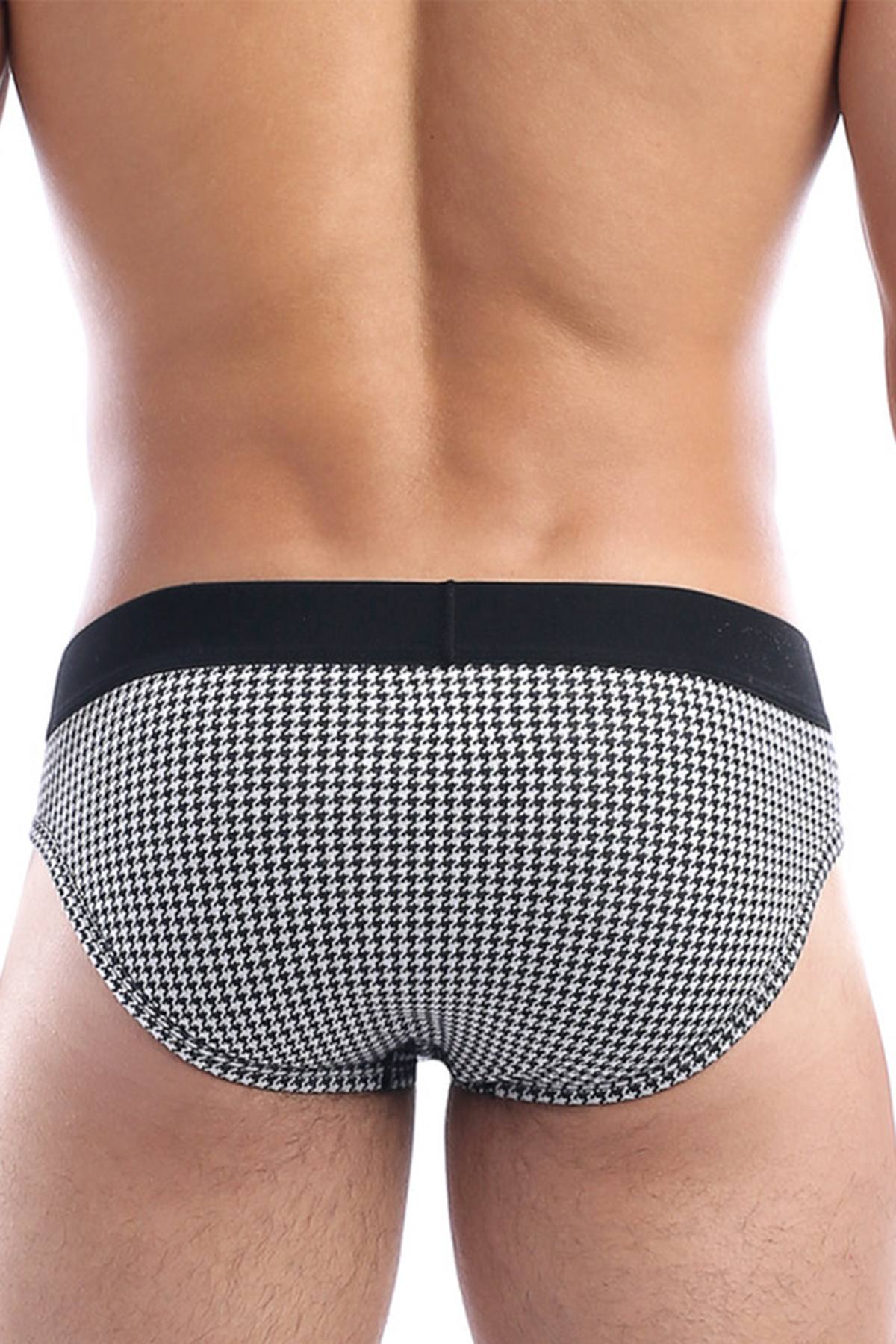 Wood Black and White Houndstooth Hip Brief