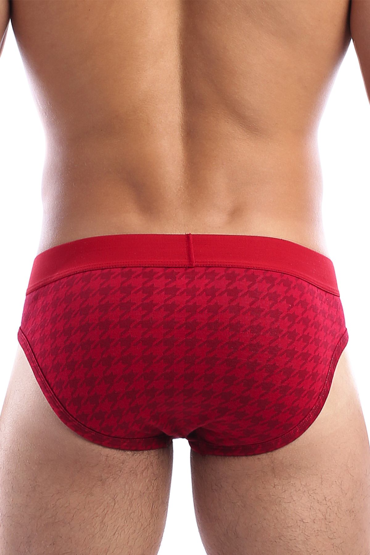 Wood Red Houndstooth Hip Brief
