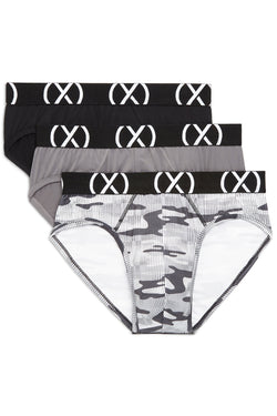 (X) Black Lead and Tech Camo No Show Briefs 3-Pack thumbnail 1