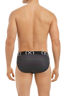 (X) Fieryred Varsity Navy and Stripe No Show Briefs 3-Pack thumbnail 4