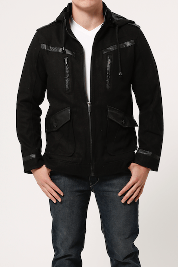 X-Ray Jeans Black Concord Hooded Coat