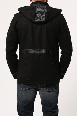 X-Ray Jeans Black Concord Hooded Coat thumbnail 4