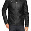 X-Ray Jeans Black Slim Fit Moto Faux-Leather Jacket with Quilting Detail