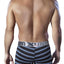 XTREMEN Black/Blue Stripe Sport Performance Breathable Boxer Brief