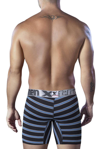 XTREMEN Black/Blue Stripe Sport Performance Breathable Boxer Brief