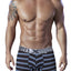 XTREMEN Black/Blue Stripe Sport Performance Breathable Boxer Brief