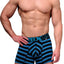 XTREMEN Black/Blue-Striped Microfiber Boxer Brief